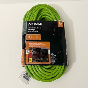NOMA 49' 3" 16 Gauge Light Duty Outdoor Extension Cord - Green, 13A/1625W
